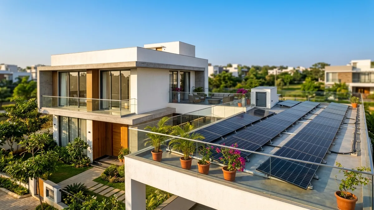Best Solar Panels for Home Use in India — Modern Rooftop Solar Installation