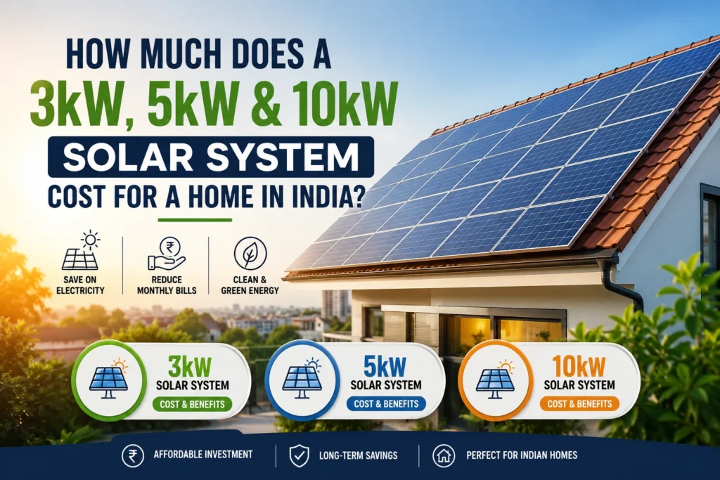 How Much Does a 3kW, 5kW & 10kW Solar System Cost for a Home in India?