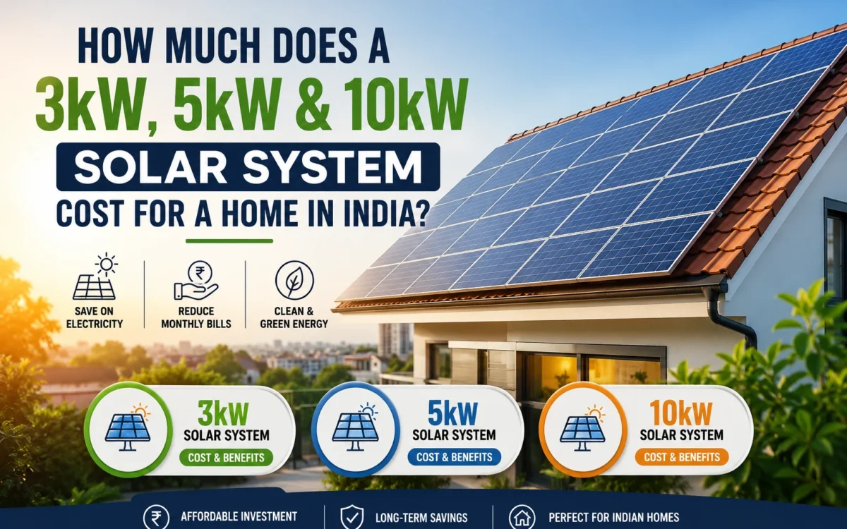 How Much Does a 3kW, 5kW & 10kW Solar System Cost for a Home in India?
